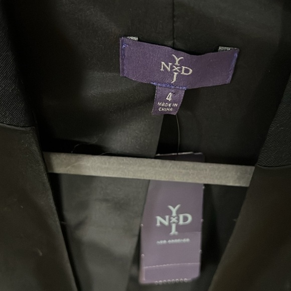 NYDJ Black Silky Tuxedo style open Front Blazer NWT size 4 - Picture 4 of 9